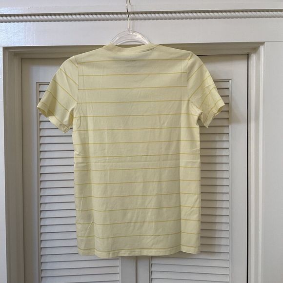 Everlane Yellow Striped Short Sleeve Cotton Crew Neck T Shirt, Size S NWT - Picture 9 of 11